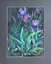 Nr. 9, Nacht der Schwertlilien, Pastell, 40 x 30 cm, Ewa Kwasniewska, 2021